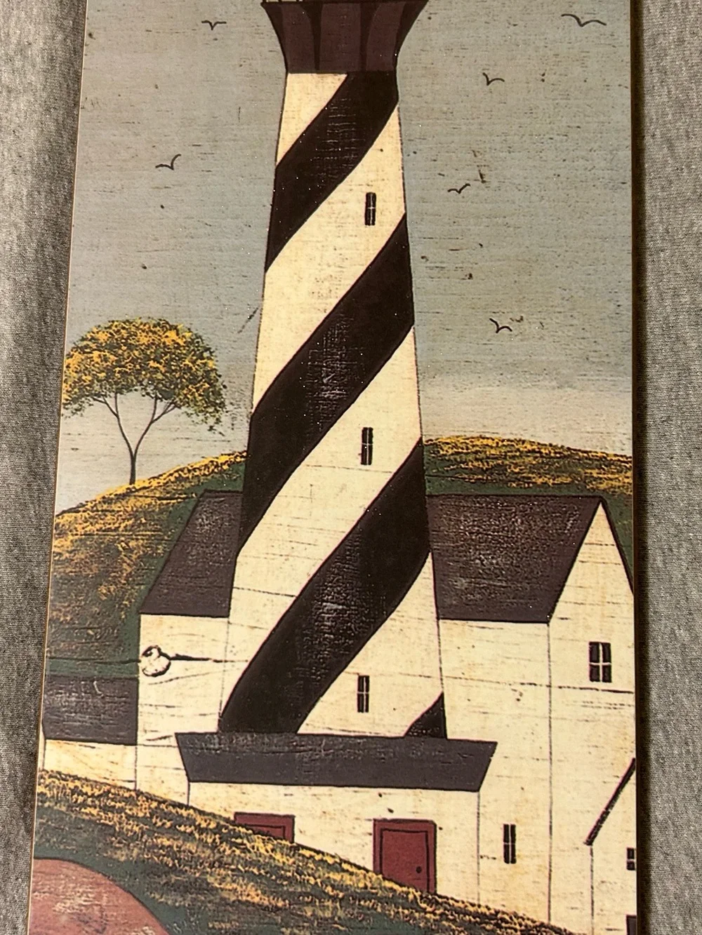 Coastal Lighthouse Wall Art in Cream and Black - Unbranded